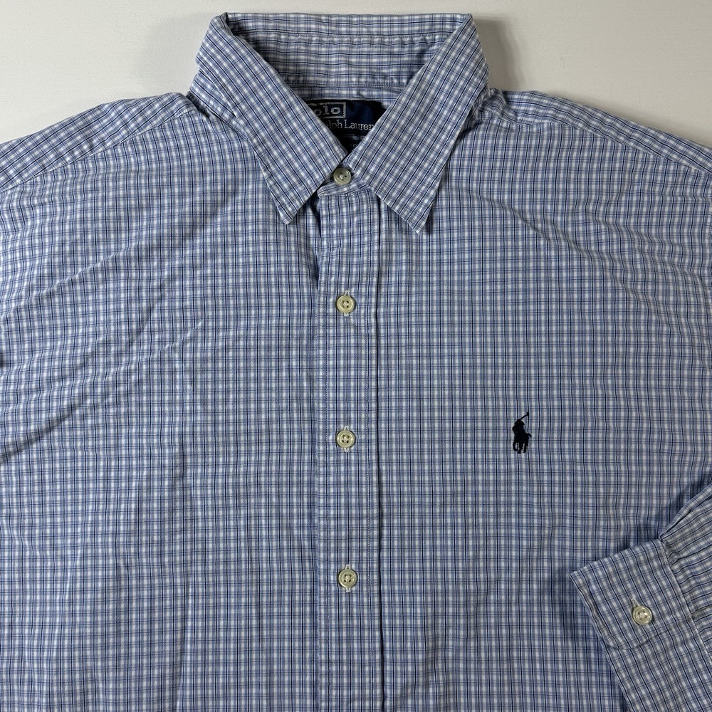 Polo Ralph Lauren Button Up Shirt Mens XL Long Sleeve Lowell‎ Sport Tattersall